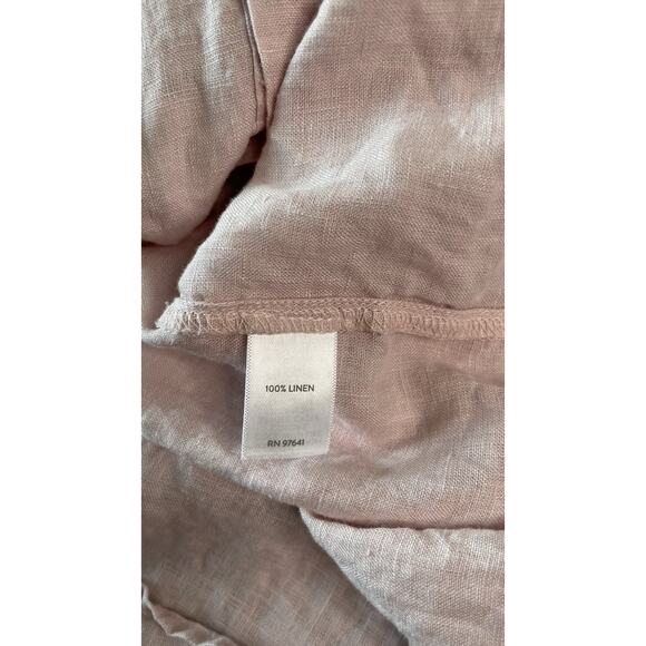 J Jill Love Linen Dress Womens M Tunic Dress Button Up Pintuck Beachy Blush Pink - Picture 7 of 8